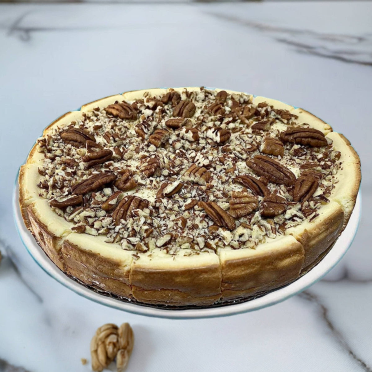 Andy Anand Caramel Walnut Cheesecake, 9-Inch, 2 lb – Freshly Baked NY-Style, Rich Caramel & Walnuts, Real Cream Cheese, Birthday Gift Box