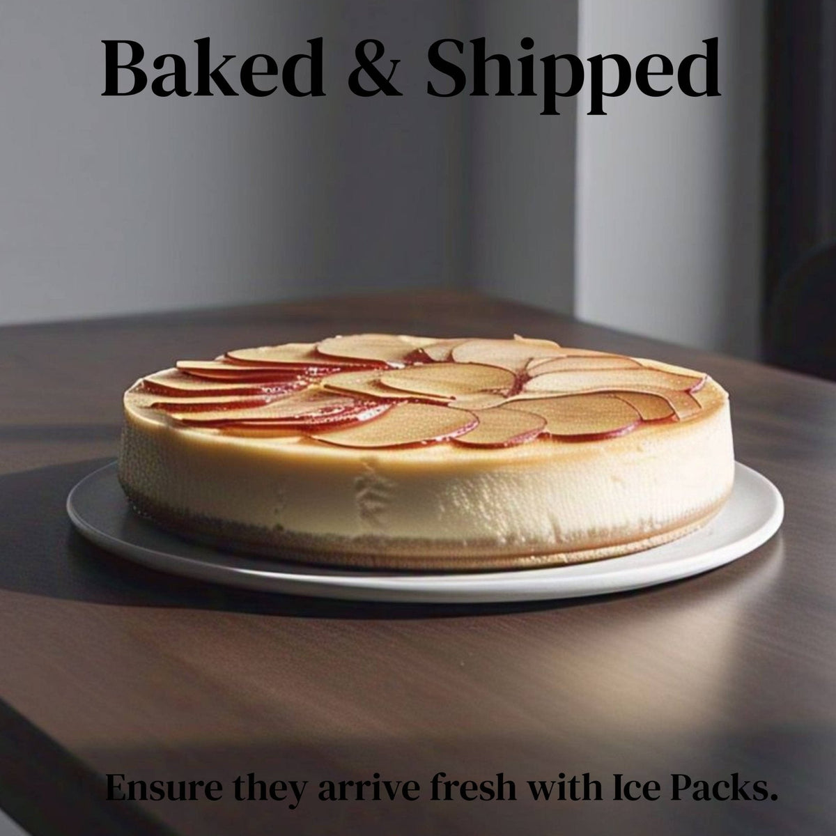 Andy Anand Sugar-Free & Gluten-Free Apple Cheesecake, 9-Inch, 2 lb – Diabetic-Friendly, California Cream Cheese, Fresh Eggs & Vanilla Gift
