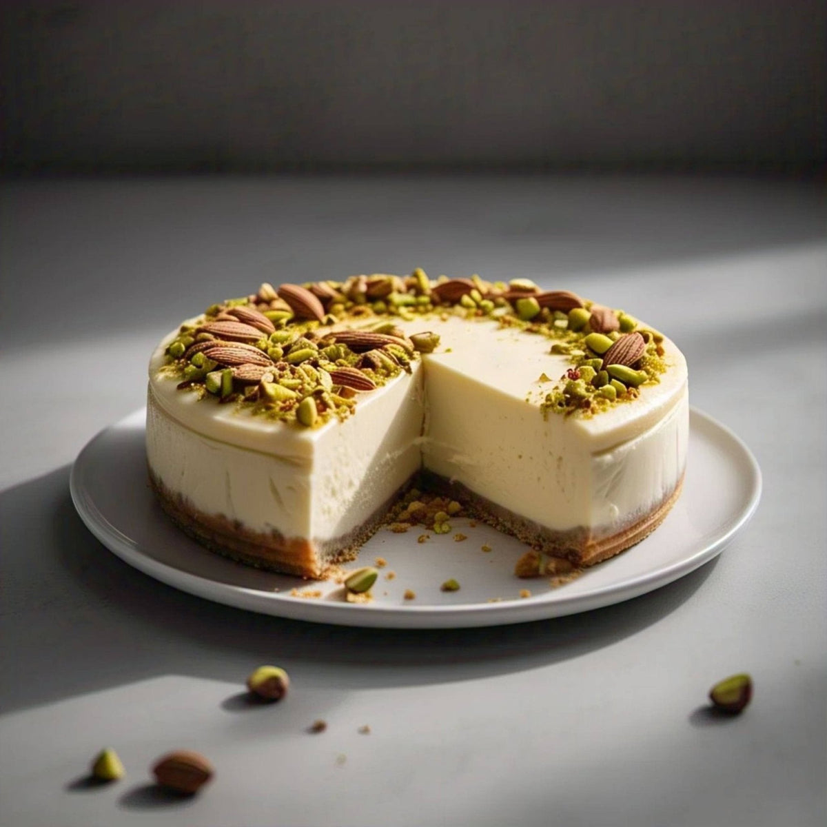 Andy Anand Sugar-Free Pistachio Almond Cheesecake, 9-Inch, 2 lb – Diabetic-Friendly, California Cream Cheese, No Preservatives Gift Box