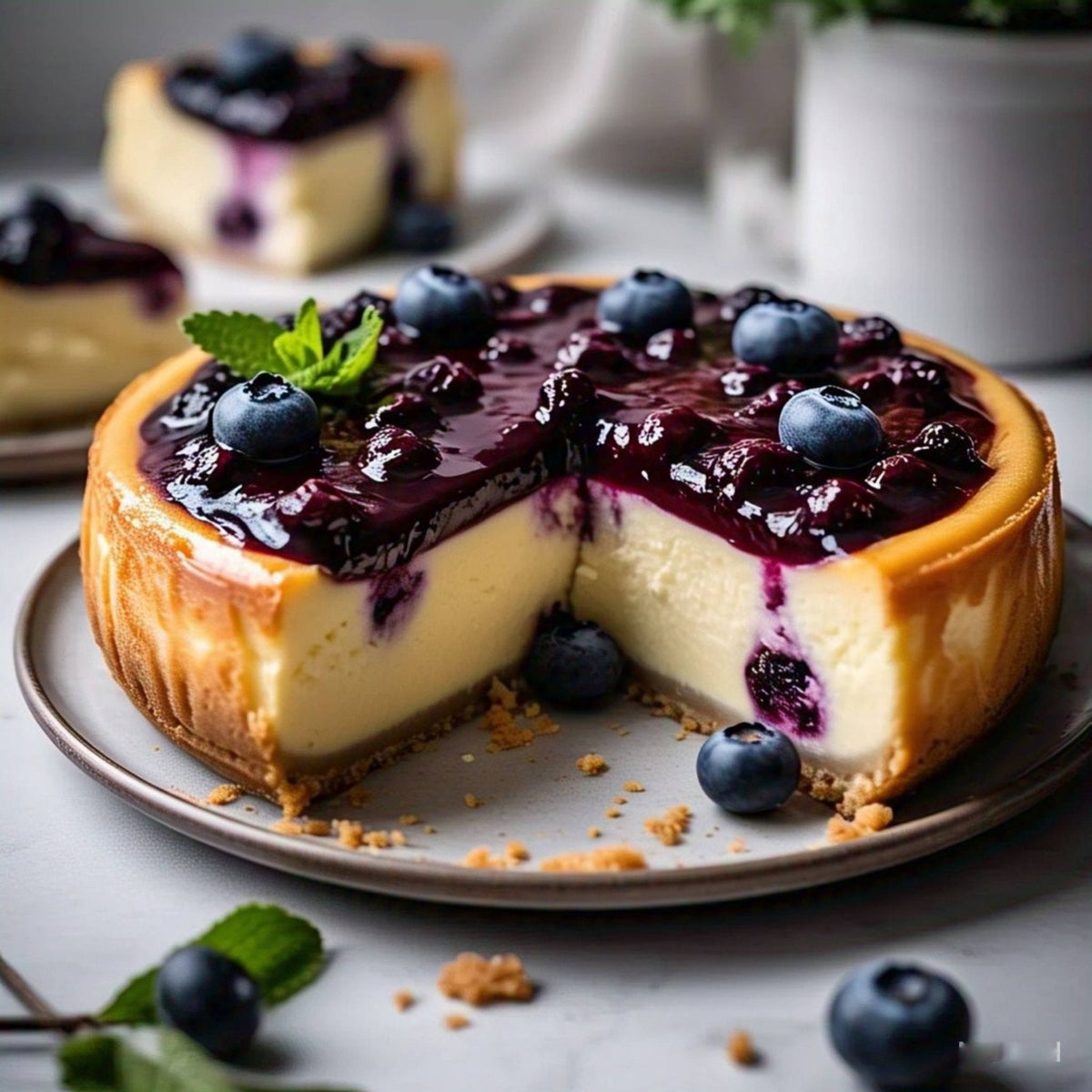 Andy Anand Gluten-Free Blueberry Cake, 9-Inch, 2.8 lb – Hand-Baked, Fresh Blueberries, All-Natural, No Preservatives, Birthday Gift Box