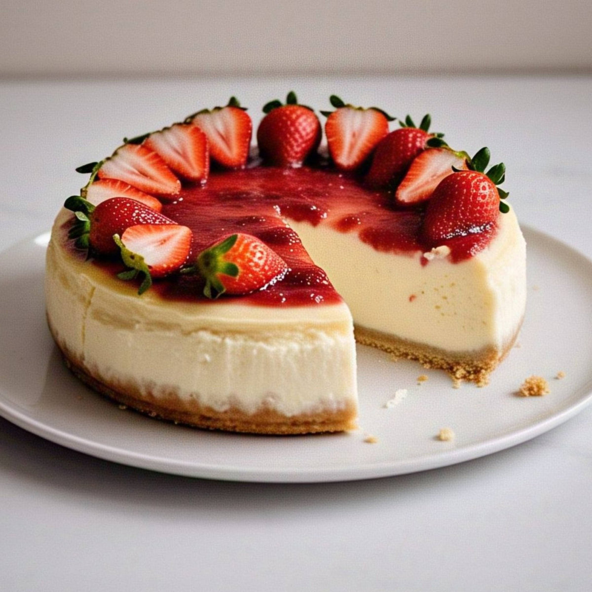 Andy Anand Gluten-Free Strawberry Cheesecake, 9-Inch, 3.4 lb – Freshly Baked, California Cream Cheese, No Preservatives, Birthday Gift Box
