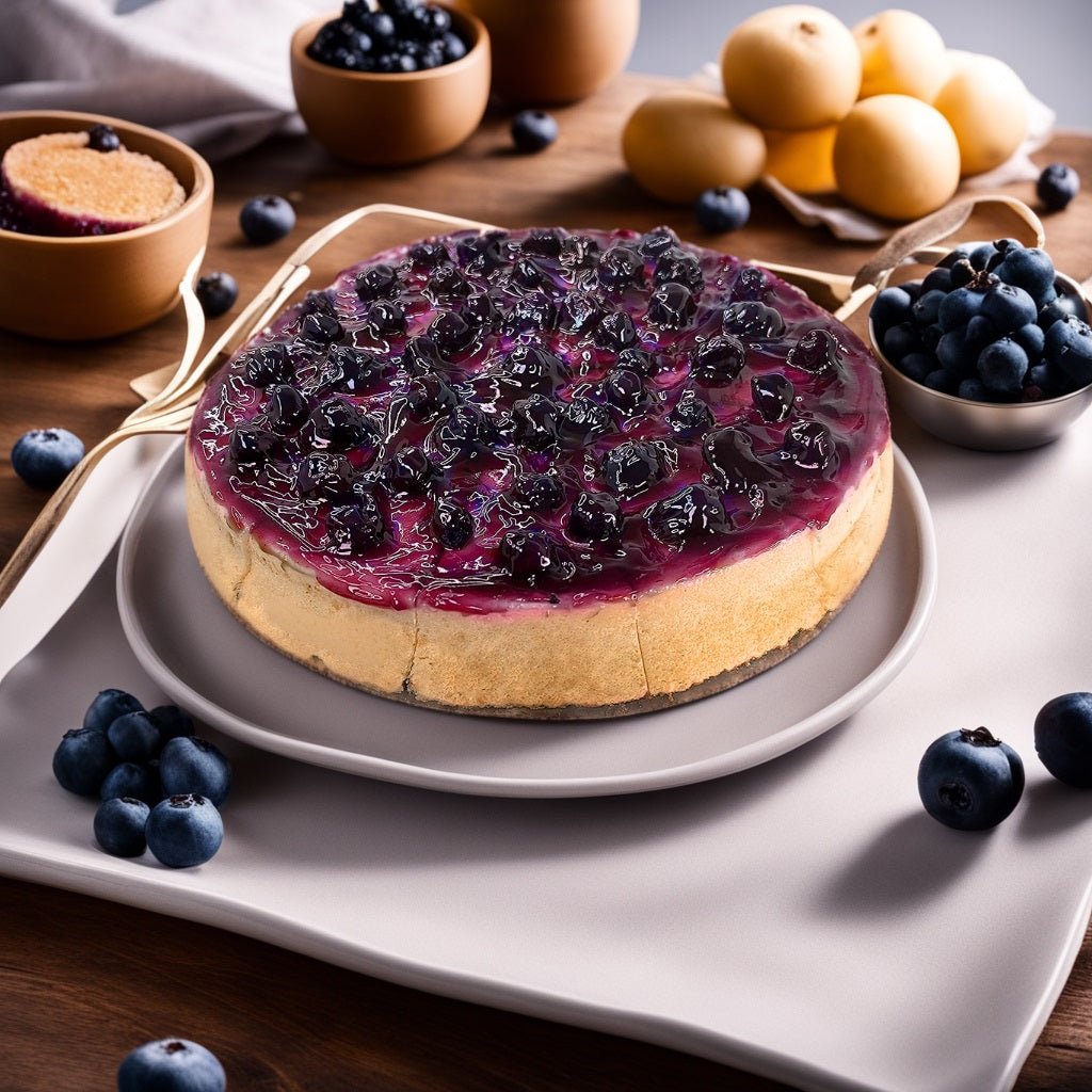 Andy Anand Sugar-Free Blueberry Cheesecake, 9-Inch, 2.6 lb – Diabetic-Friendly, California Cream Cheese, Traditional NY-Style, Birthday Gift