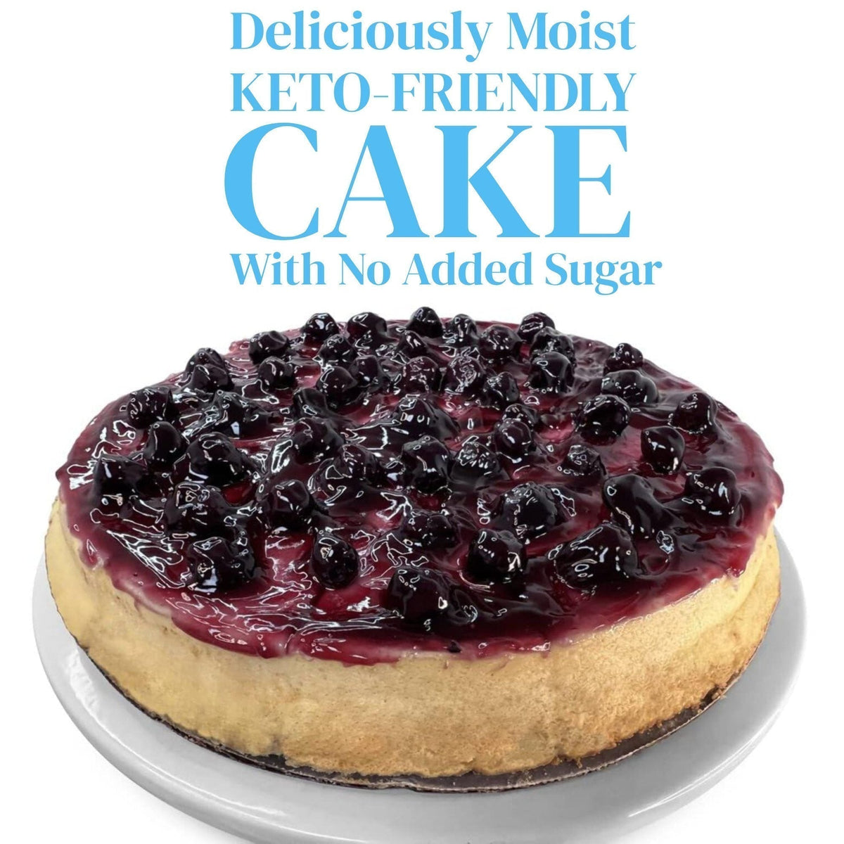 Andy Anand Sugar-Free Keto Blueberry Cake, 9-Inch, 2 lb – Low-Carb, Gourmet Fresh Baked, Diabetic-Friendly, Keto Diet Birthday Gift Box