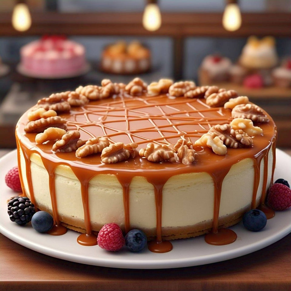Andy Anand Caramel Walnut Cake, 9-Inch, 2 lb – Freshly Baked, Gourmet Gift, Natural Ingredients, Preservative-Free, Birthday & Holiday Gift