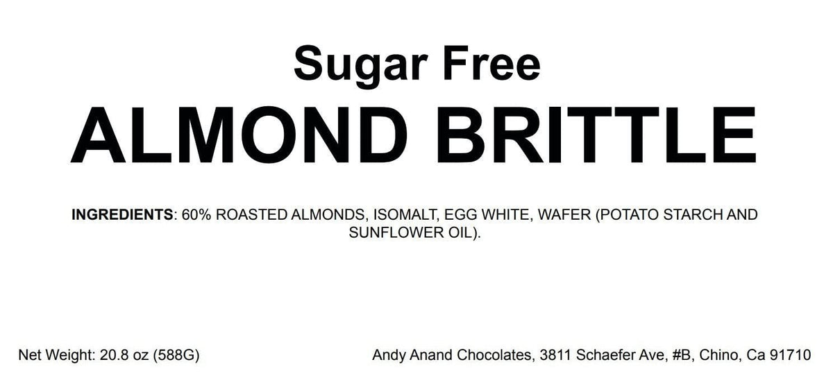 Andy Anand Sugar-Free & Gluten-Free Roasted Almond Nougat Brittle, 7 oz – Keto Italian Torrone Candy, Diabetic-Friendly Gourmet Holiday Gift