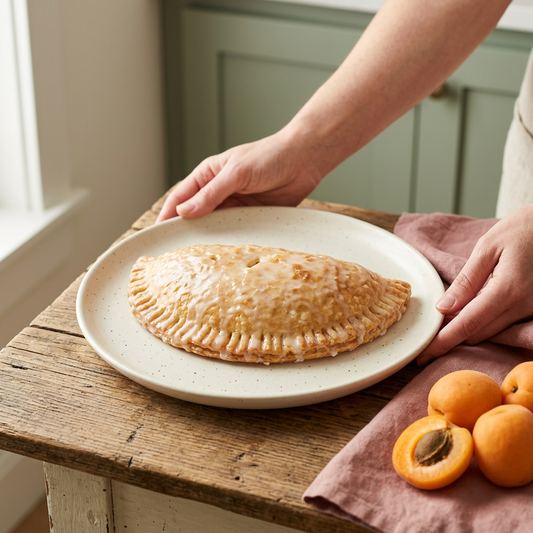 Apricot fried pie in a country kitchen
