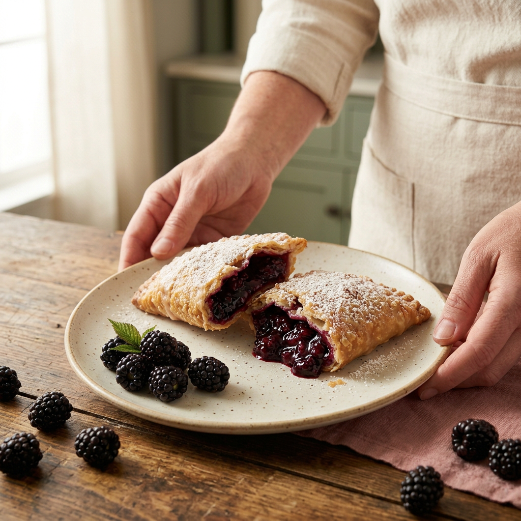 Blackberry Amish Fried Pie — Opened Filling