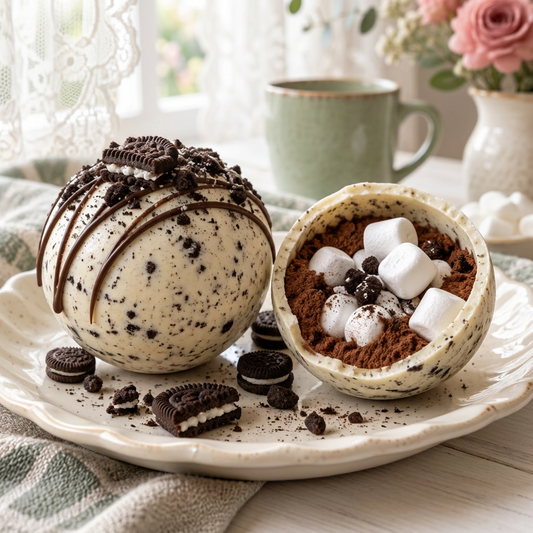 Cookies-and-cream cocoa bomb