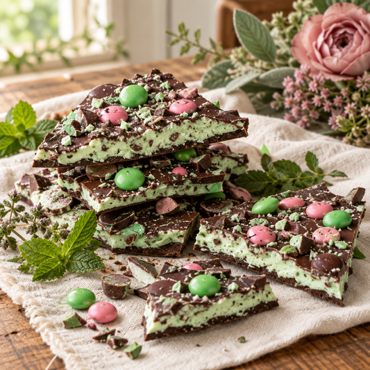 Cottage-style mint chocolate bark photo