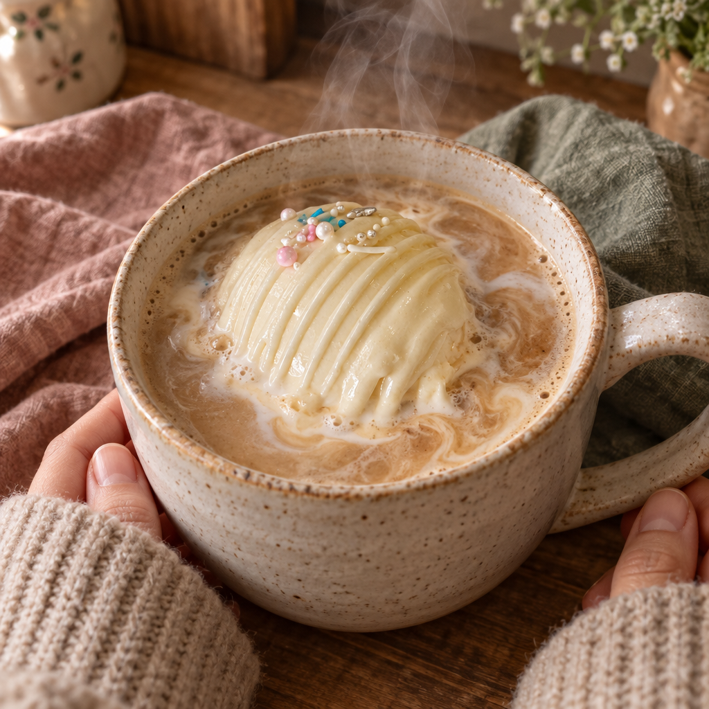 French vanilla cappuccino bomb in a cup, based on your photo
