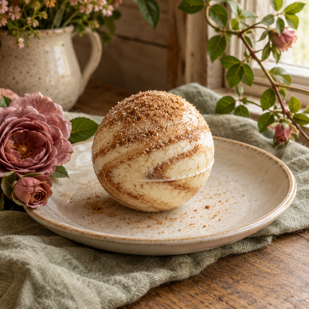White chocolate with cinnamon snickadoodle. Cocoa bomb
