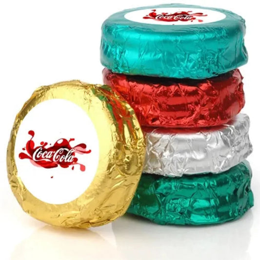 Foil Wrapped Hand Dipped & Decorated Sandwich Cookie- Single with 1.5 Custom Label