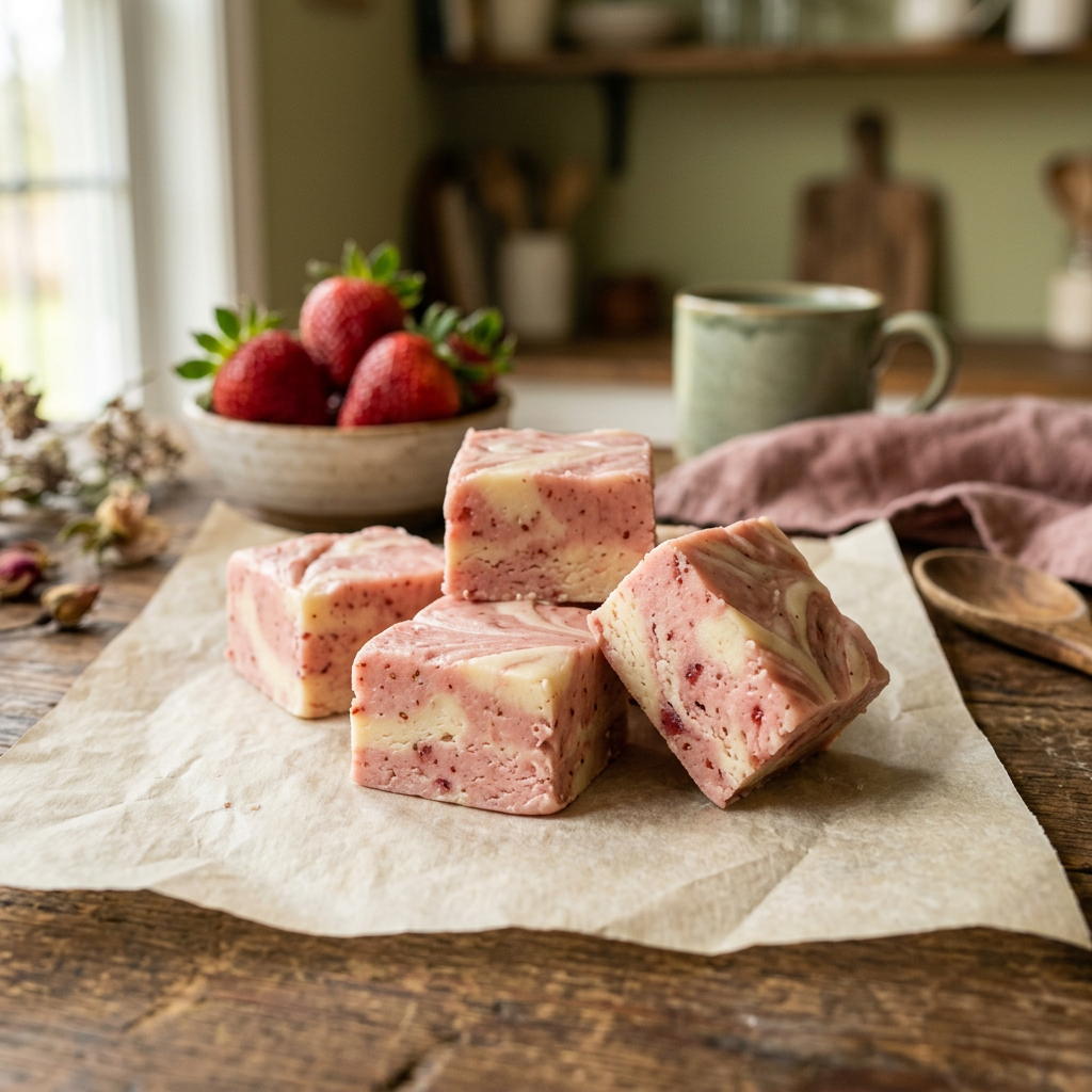 Small fudge serving close-up
