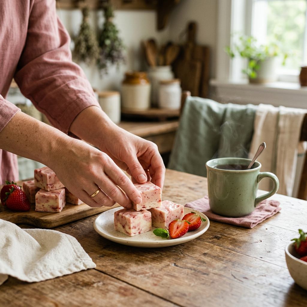 Small fudge serving kitchen scene