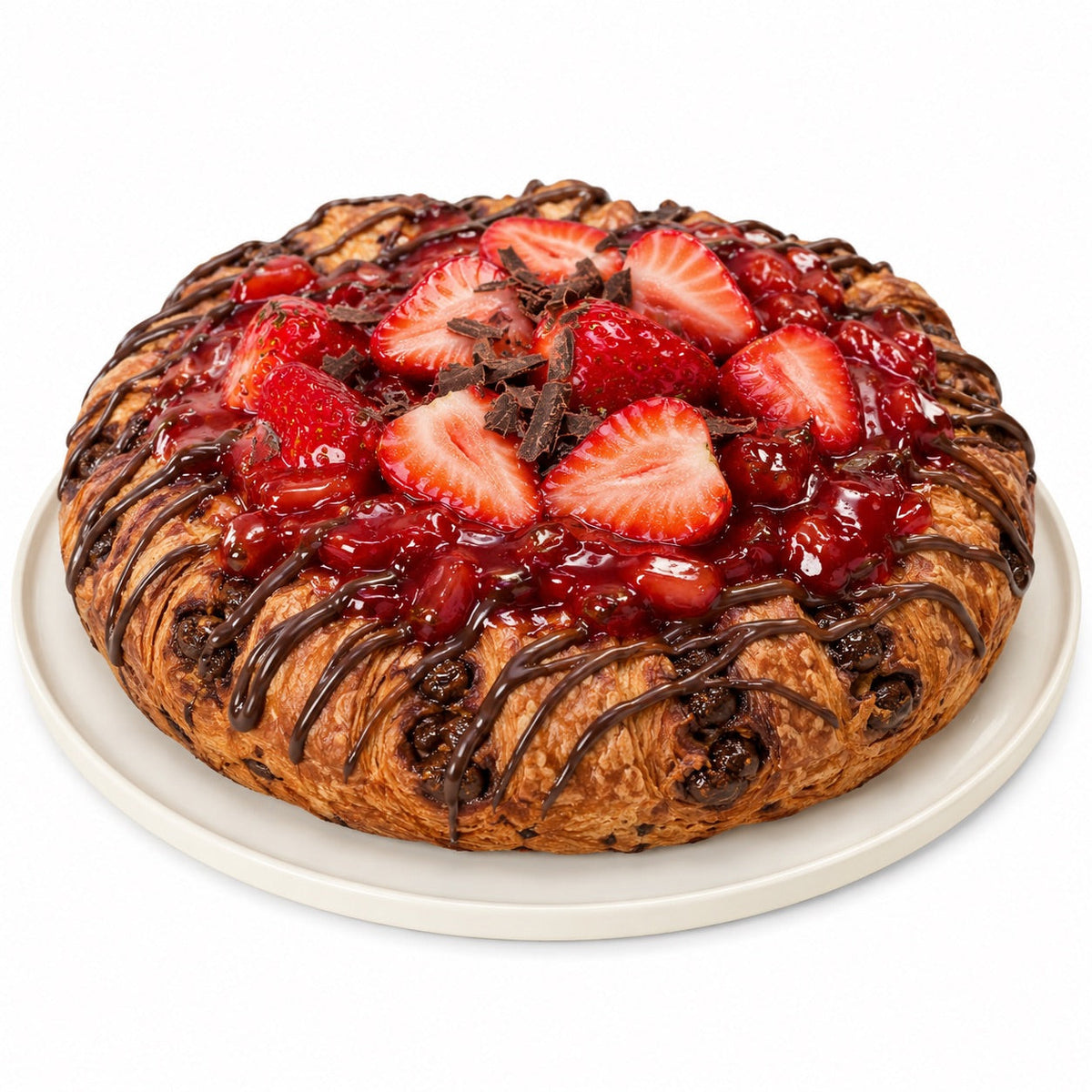Andy Anand Sugar-Free Strawberry Chocolate Croissant Cake, 2.5 lb – Keto & Diabetic-Friendly, Flaky Laminated Pastry, Birthday Gift Box