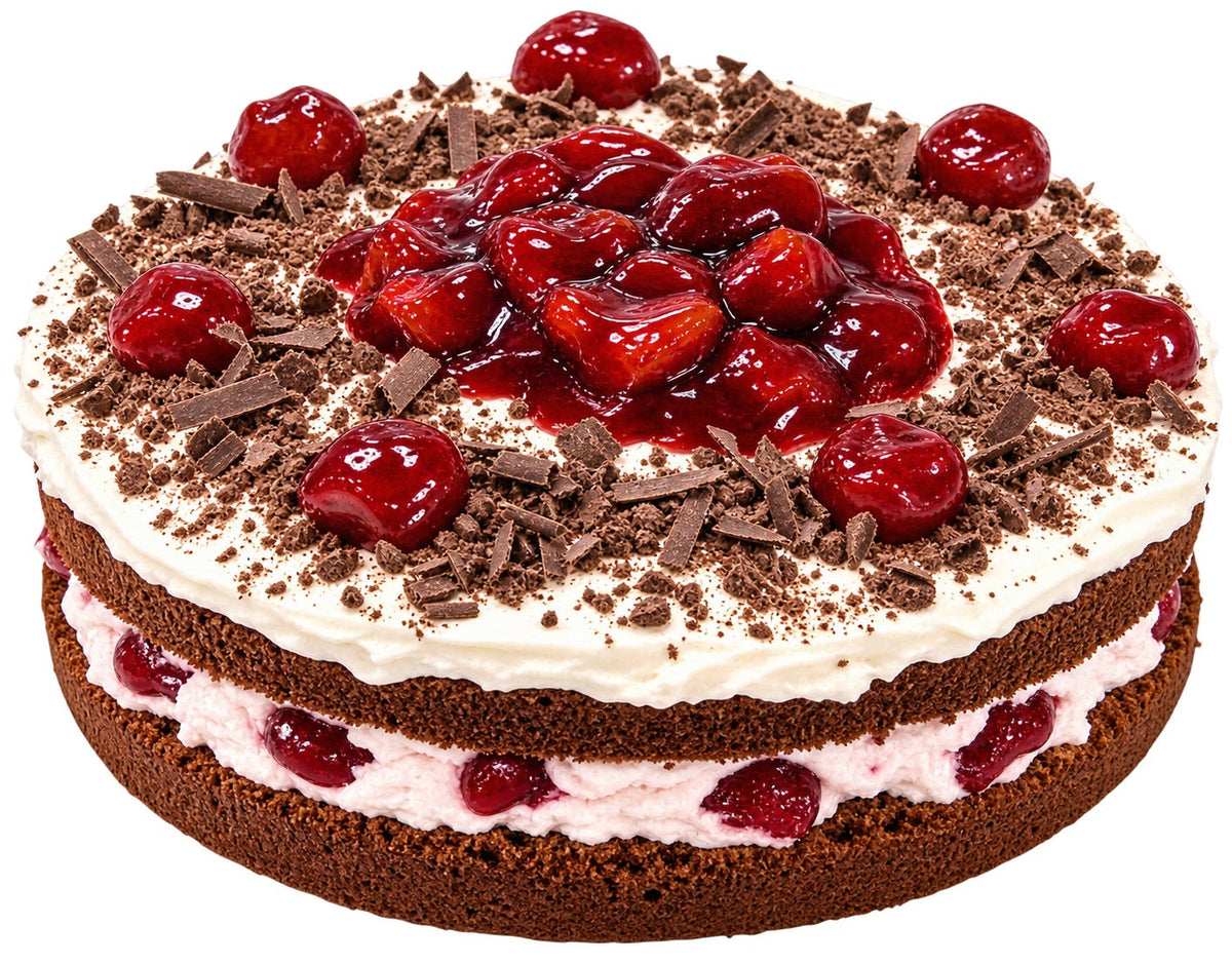 Andy Anand Sugar Free Black Forest Cake Gateau, Keto & Diabetic Friendly, No Sugar Added Authentic German Schwarzwälder Kirschtorte, Low Carb Gourmet Chocolate Cherry Dessert, 2.8 lbs