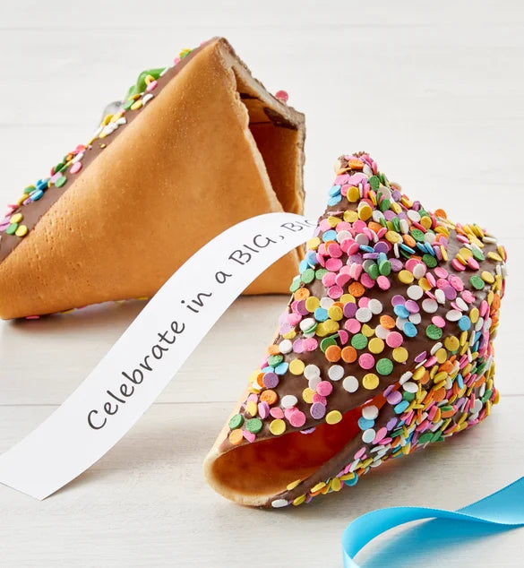 Festive Confetti Sprinkles Giant Fortune Cookie