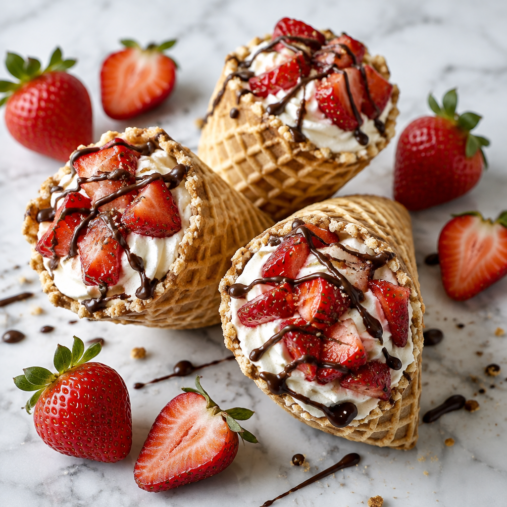 Three Waffle Cones