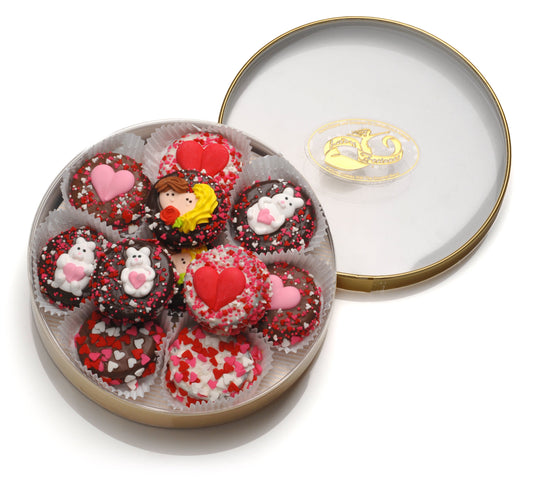 Sweetheart Hand Dipped & Decorated Sandwich Cookie- Wheel of 16